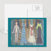 Frances, Dame Art Déco de 1937 Papier Doll Carte p (Devant / Derrière)