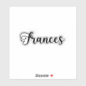 Frances Naam - Handgeschreven kalligrafie Sticker (Vel)
