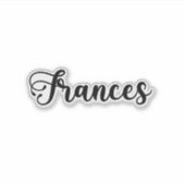 Frances Naam - Handgeschreven kalligrafie Sticker (Voorkant)