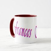 Frances, Nom Logo, Maroon Combo Coffee Mug (Devant gauche)