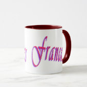 Frances, Nom Logo, Maroon Combo Coffee Mug (Devant droit)