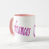 Frances, nom logo, tasse à café combo rose (Devant gauche)