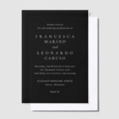 Francesca Black Classic Wedding Vellum Uitnodigingen (Offset)