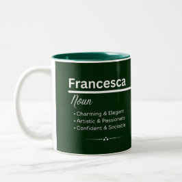 Francesca Personalized Name Coffee Mug Tweekleurige Koffiemok