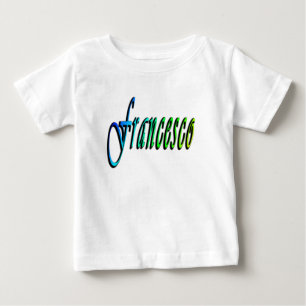 Francesco, naam, logo, witte baby jongens t-shirt