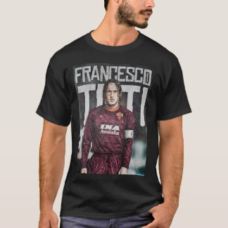 Francesco Totti AS Roma jaren 2000 Retro Stijl Sch T-shirt