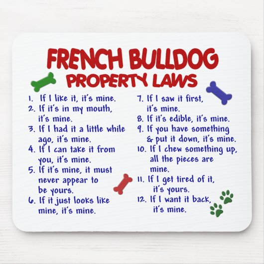 FRANCH BULLDOG Property Laws 2 Muismat (Voorkant)