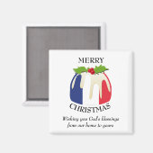 FRANCH FLAG kerstpudding Magnet Magneet (Voorkant / Achterkant)