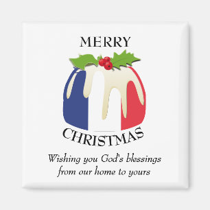 FRANCH FLAG kerstpudding Magnet Magneet