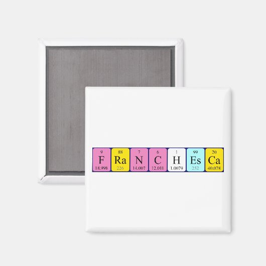 Franchesca nom de table périodique aimant (Recto/Verso)