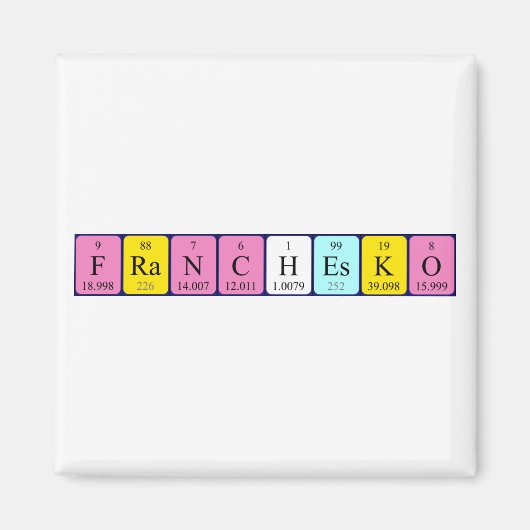 Franchesko periodieke lijstnaam magnet magneet (Voorkant)