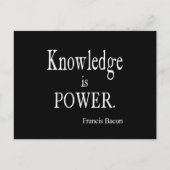 Francis Bacon Knowledge is Power Quote Briefkaart (Voorkant)