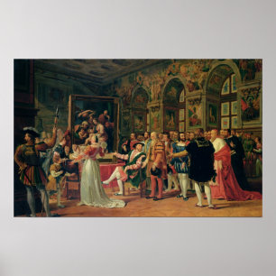 Francis I Ontvang een schilderij van de Heilige St Poster