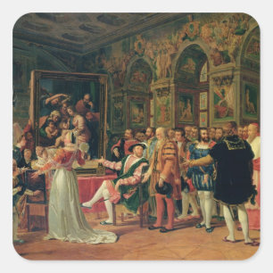 Francis I Ontvang een schilderij van de Heilige St Vierkante Sticker