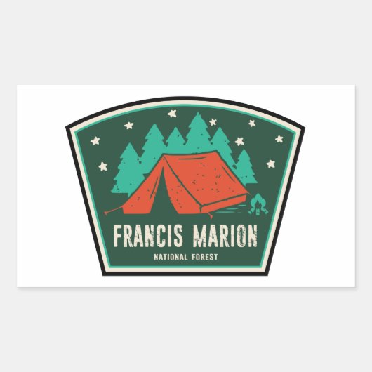 Francis Marion National Forest Camping Rechthoekige Sticker (Voorkant)