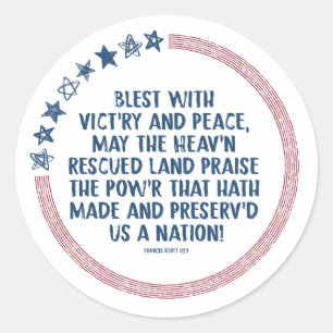 Francis Scott Key - God prijzen voor vrijheid Ronde Sticker