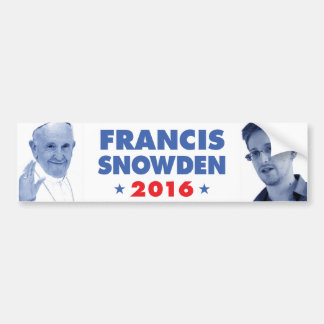Francis Snowden 2016 bumpersticker