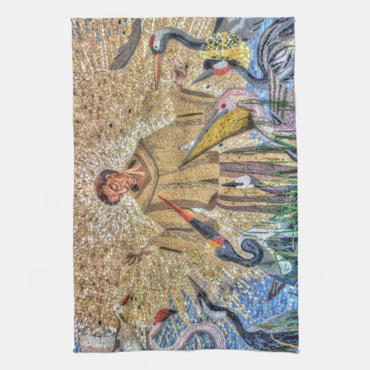 Francis van Assisi Mosaic Theedoek (Verticaal)