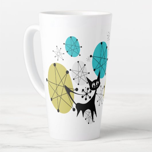 Franciscain Starburst Mid Mod Chat Latte Mug (Angle gauche)