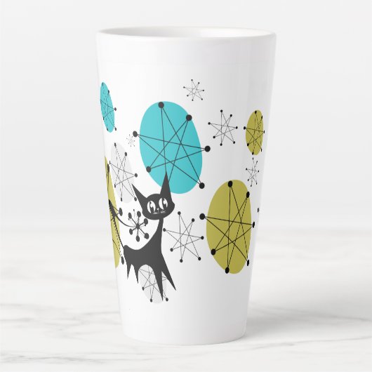 Franciscain Starburst Mid Mod Chat Latte Mug (Devant)
