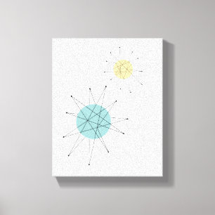 Franciscan Starburst Mid Century Modern Canvas Afdruk