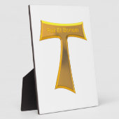 Franciscan Tau Cross Pax et Bonum Gold Metallic Fotoplaat (Zijkant)