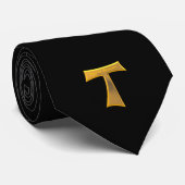 Franciscan Tau Cross Pax et Bonum Gold Metallic Stropdas (Opgerold)