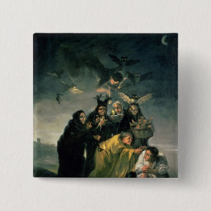 Francisco Jose de Goya y Lucientes De heksen Vierkante Button 5,1 Cm