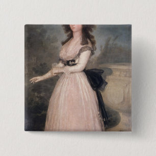 Francisco Jose de Goya y Lucientes Dona Tadea Ar Vierkante Button 5,1 Cm