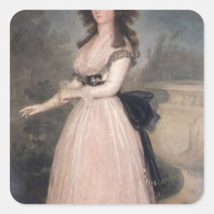Francisco Jose de Goya y Lucientes Dona Tadea Ar Vierkante Sticker
