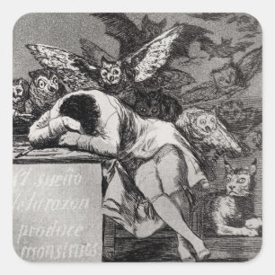 Francisco Jose de Goya y Lucientes   Slaapstand  Vierkante Sticker
