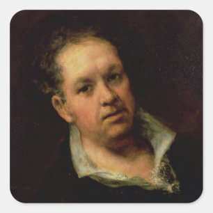 Francisco Jose de Goya y Lucientes Zelfportret Vierkante Sticker
