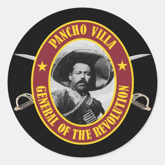 Francisco "Pancho" Villa Ronde Sticker (Voorkant)