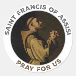 Franciscus van Assisi Bid voor ons Ronde Sticker