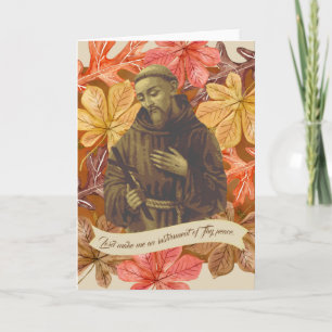 Franciscus van Assisi citeert herfstbladeren Kaart