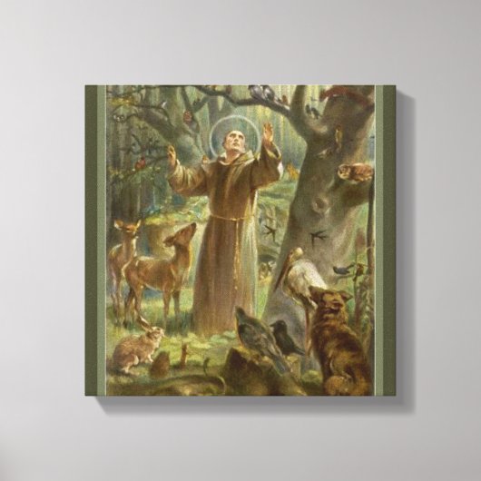 Franciscus van Assisi, liefhebber van dieren Canvas Afdruk (Voorkant)