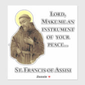 Franciscus van Assisi Vredesgebed Sticker (Vel)