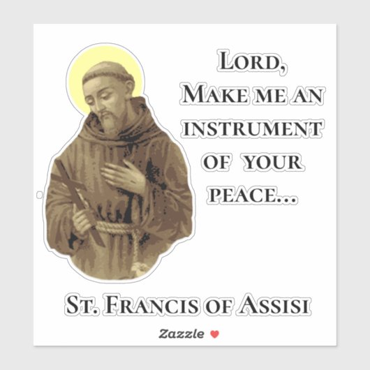 Franciscus van Assisi Vredesgebed Sticker (Vel)