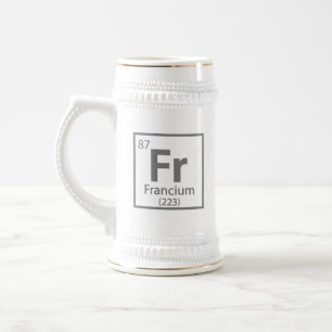 Francium - Franse periodieke wetenschappelijke tab Bierpul