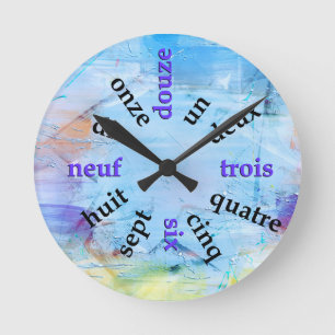 Francohone Numbers Abstracte verf Ronde Klok