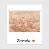 François Boucher - Landschap met figuren Sticker (Vel)