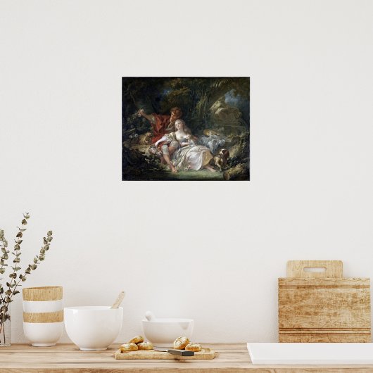 François Boucher Shepherd en Shepherdess Poster (Keuken)