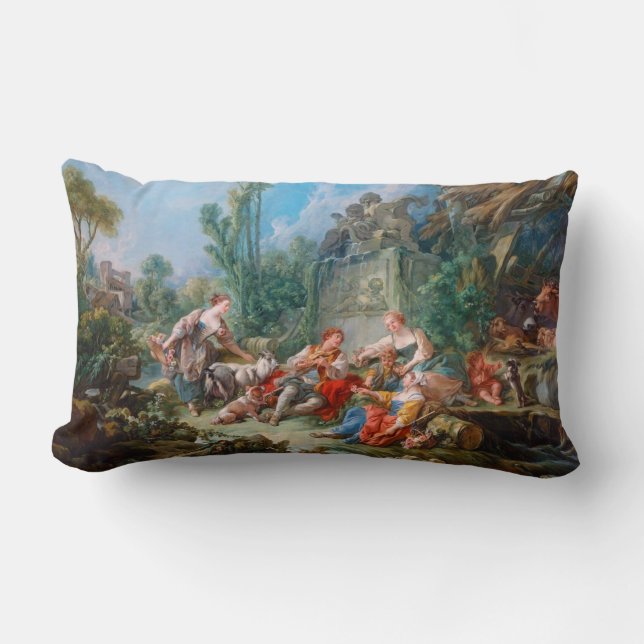 francois boucher shepherd ' s idyll rococo scenery kussen (Voorkant)
