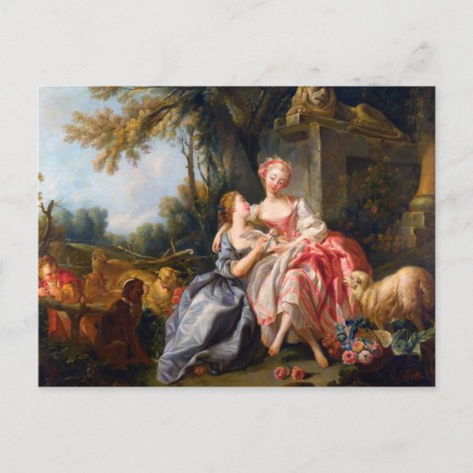 Francois Boucher The Billet Dou rococo damart Briefkaart (Voorkant)