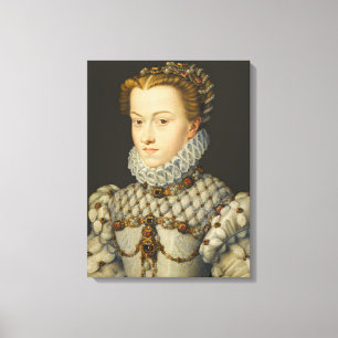 Francois Clouet - Elisabeth van Oostenrijk Canvas Afdruk