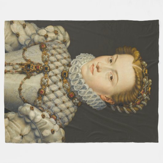 Francois Clouet - Elisabeth van Oostenrijk Fleece Deken (Voorkant (Horizontaal))