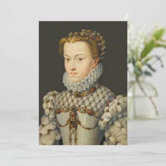 Francois Clouet - Elisabeth van Oostenrijk Kaart (Staand voorkant)