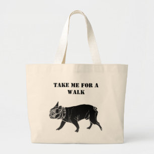 Francois de Franse hond Bulldog Grote Tote Bag