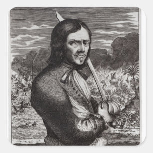 Francois Lolonois, generaal van de Franse Republie Vierkante Sticker
