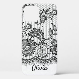 Frange de dentelle noire sur coque iphone Coque bl